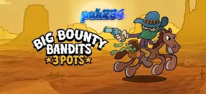 Big Bounty Bandits: 3 Pots سلاٹ کا ایک رنگین اور کارٹون اسٹائل کا منظر
